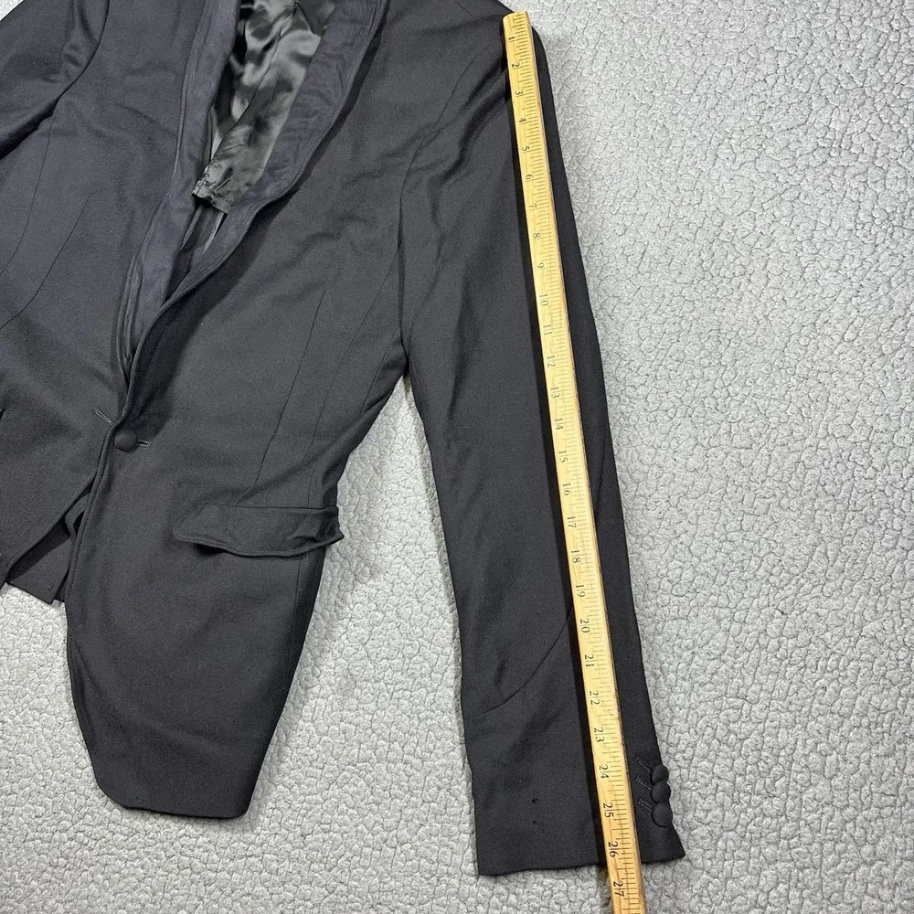 All Saints‎ Spitalfields Belgrave Tuxedo Jacket Mens 38 Black Wool Shawl MJE594